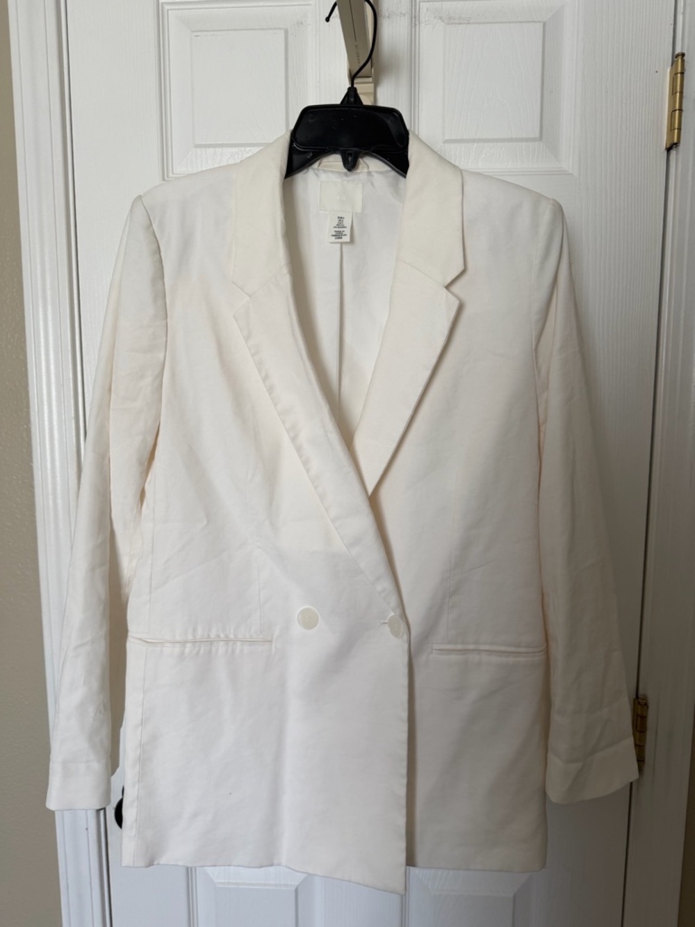 H&M Ivory Double-Breasted Women's Blazer